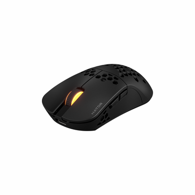 Mouse wireless hator stellar pro, conectivitate 2.4ghz, bluetooth si usb, polling rate pana la 1000hz, capacitate baterie 300mah, durata de viata baterie in modul wireless pana la 18 ore (iluminare pornita), pana la 42 de ore (iluminare oprita), timp inca