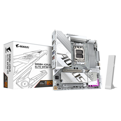 Placa de baza gigabyte b850m aorus elite wifi6e ice am5