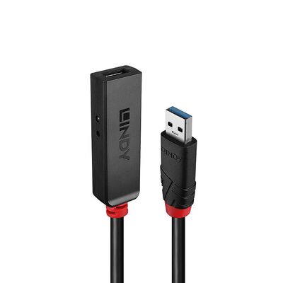 Adaptor lindy usb 3.0 active extension slim, material pvc, lungime cablu 5m, latime de banda suportata 5 gbps, putere 2.5/0.7mm dc connector