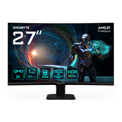 Monitor gaming gigabyte gs27qca, panel size: 27 inch, panel backlight/ type: edge, display surface: non-glare type, color saturation: 122% srgb, true resolution: 2560 x 1440 (qhd), brightness: 250 cd/m2 (typ), contrast ratio(max): 5000.1 typ, dynamic cont