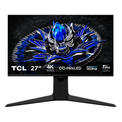 Monitor tcl 27" 27r83u, diagonal (inch): 27, diagonal (cm): 69, aspect ratio: 16:9, panel: qd-mini led, resolution: 3840x2160, refresh rate: 160hz, response time gtg: 1ms, brightness (max): 1600 cd/m², contrast (static) : 4000:1, viewing angle: 178/178, c