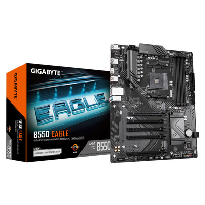Placa de baza gigabyte b550 eagle am4, 4x ddr4, 1x hdmi, 1x pcie 4.0 x16 4x pcie 3.0 x16, 2x m.2, 4x sata 6gb/s, atx