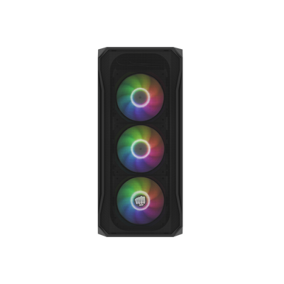 Carcasa fury shobo sh4f mid tower rgb negru, tempered glass, sloturi expansiune 7, drive bays: 2x3.5" 2x2.5", ventilatoare suportate: 8 (spate: 1x120mm, fata: 3x120mm sau 3x140mm, sus: 2x120mm sau 1x140mm, jos: 2x120mm), ventilatoare incluse: 4 (4x120mm),