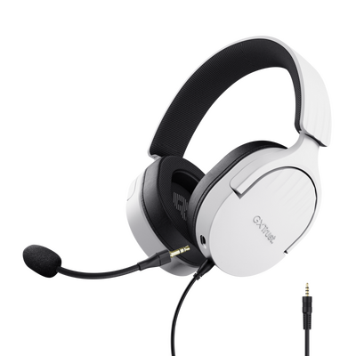Casti trust cu fir gxt 489w fayzo, material abs, lungime cablu detasabil 120cm, conector 3.5mm, frecventa raspuns 20 hz, 20.000 hz, senzivitate 100 db, sunet stereo, microfon omnidirectional, senzor electret, alb