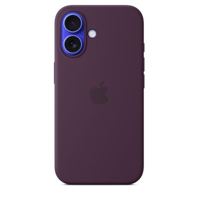 Iphone 16 silicone case with magsafe - plum