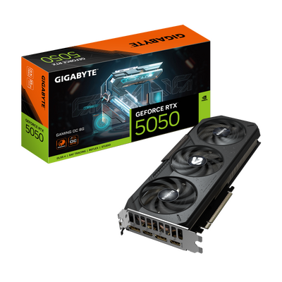 Placa video gigabyte geforce rtx 5050 gaming oc 8gb gddr6 128 bit, pcie 5.0, 2x dp 2x hdmi
