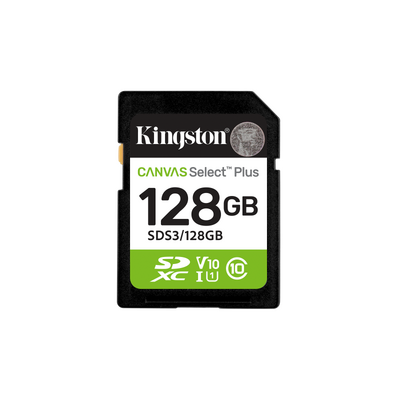 Sdxc card kingston, 128gb, canvas select plus, clasa 10 uhs-i, r/w 100/85 mb/s, format: exfat