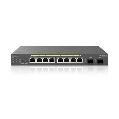 Engenius managed / stand-alone desktop 8-port gbe 55w  switch (poe+) with 2x sfp 8-port gbe poe switch.af/at(+) 55w, 2xsfp desktop/wall mount