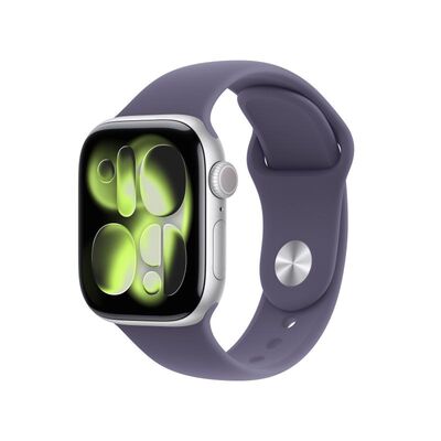 Apple watch series 11 gps 42mm silver aluminium case with purple fog sport band - m/l