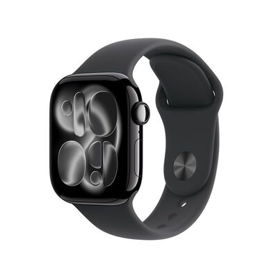 Apple watch series 11 gps 42mm jet black aluminium case with black sport band - s/m