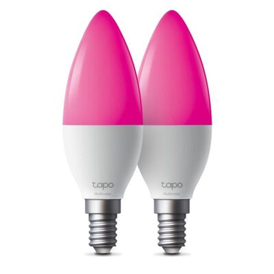 Smart light bulb, multicolor spec: b38 bulb, e14 base, 220~240 v, 50/60 hz, 8.6w, 16 million colors, 2500k-6500k, brightness: 470 lm(default 2700k), 40w equivalent, beam angle 260°, lifetime up to 25,000hrs, erp:f, 2.4 ghz wi-fi, bluetooth (can be control