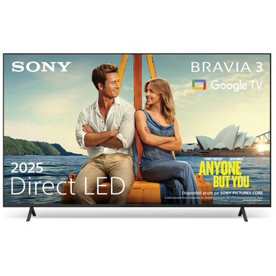 Televizor sony bravia 3 led 65s35, 164 cm, smart google tv, 4k ultra hd, clasa e