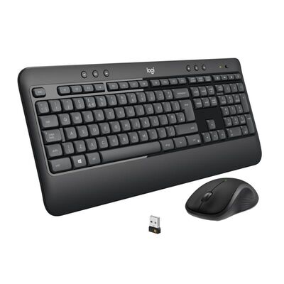 Logitech 920-008685. keyboard form factor: full-size (100%). keyboard style: straight. connectivity technology: wireless, device interface: rf wireless, keyboard key switch: membrane, keyboard layout: qwerty. wrist rest. recommended usage: universal. prod