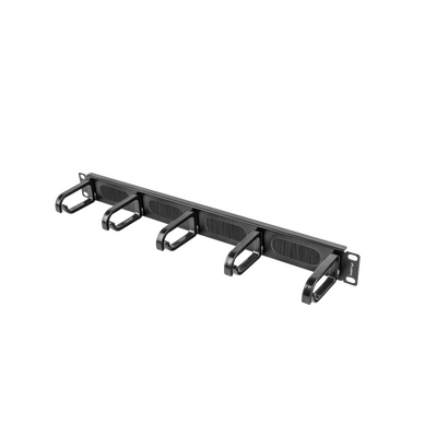 Panou management cabluri cu perii, 5 inele, tip b, 1u, negru