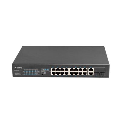 Switch  16x 100 mb poe+ / 2x 1 gb / 1x sfp, rack 19", fara management, gigabit ethernet, 250w