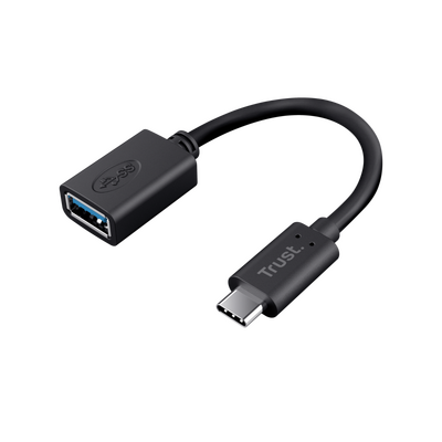 Adaptor trust calyx usb-c-usb-a, lungime cablu 9 cm, negru