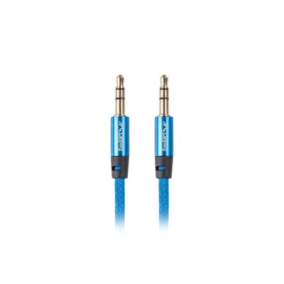Cablu minijack 3,5 mm m/m 3 pini 1 m albastru premium