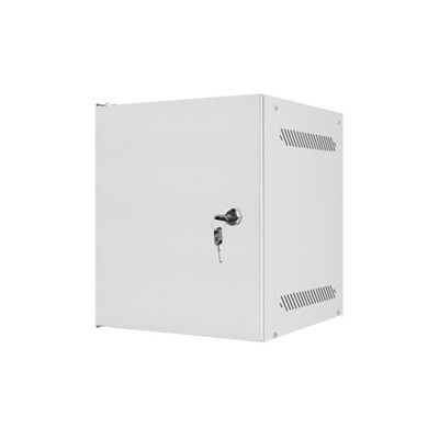 Dulap rack 10" perete 6u / 280x310 pentru auto-asamblare, cu ușă metalică, gri  (flat pack)