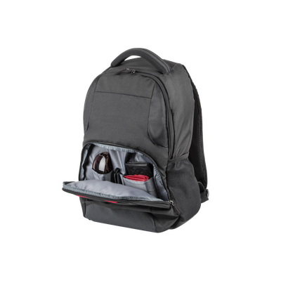 Rucsac laptop natec eland, compatibilitate dimensiune laptop 15.6", 3 compartimente, capacitate 22l, material polyester 300d, negru
