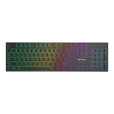 Tastatură office cu iluminare * mod: usb cu fir * număr tastă: 104 * material: abs * culoare: negru * layout: sua * tip interfață: usb * dimensiune: 438*126*26 mm * compatibil cu windows 2000/xp/vista/windows7/8/10/mac