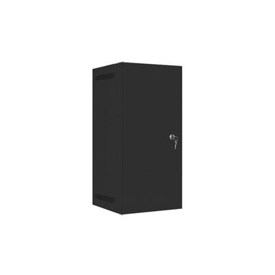 Dulap rack 10" perete 12u / 280x310 pentru auto-asamblare, cu ușă metalică, negru  (flat pack)