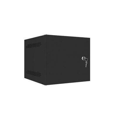 Dulap rack 10" perete 4u / 280x310 pentru auto-asamblare, cu ușă metalică, negru  (flat pack)