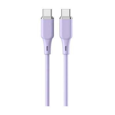 Cablu lemontti liquid silicon type-c la type-c, fast charge, pd 60w, lungime 1.2m, mov