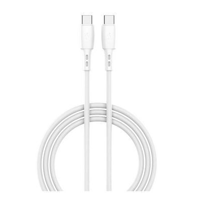 Cablu lemontti wind fast charge type-c la type-c, pd, 65w, lungime 1.2m, alb
