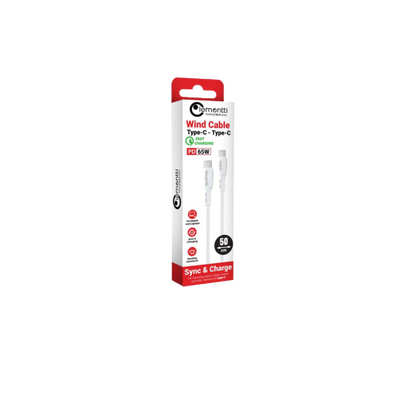 Cablu lemontti wind fast charge type-c la type-c, pd 65w, lungime 0.5m, alb