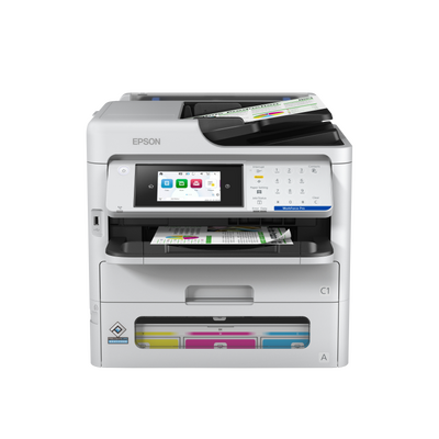 Epson wf-pro em-c800rdwf a4 inkjet mfp, viteza printare: 25ipm, alimentare hartie: 250 coli, interfata: usb, wi-fi, retea, dadf 50 coli, 30ipm, ecran 4.3", dimensiuni: 425x535x513mm, optional: sertar hartie 500 coli (max 3).