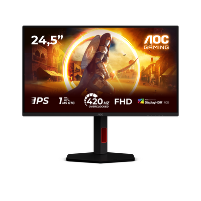 Monitor aoc 24.5" 25g4kur, diagonal (inch): 24.5, diagonal (cm): 62, aspect ratio: 16:9, panel: fast ips, resolution: 1920x1080, refresh rate: 420hz, response time gtg: 1ms, response time mprt: 0.3ms, brightness (max): 350 cd/m², contrast (static) : 1000: