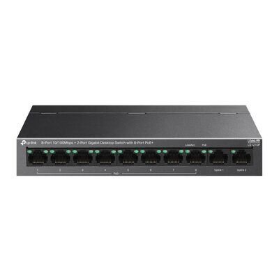 Switch tp link 8-port 10/100mbps+2-port gigabit desktop switch with 8- port poe+, 10base-t: utp category 3, 4, 5 cable (maximum 100m), 100base- tx: utp category 5 or above cable (maximum 100m), 1000base-t: utp category 5e or above cable (maximum 100m), 5.