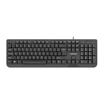 Tastatura cu fir natec trout slim, lungime cablu 180 cm, numar taste 104, negru