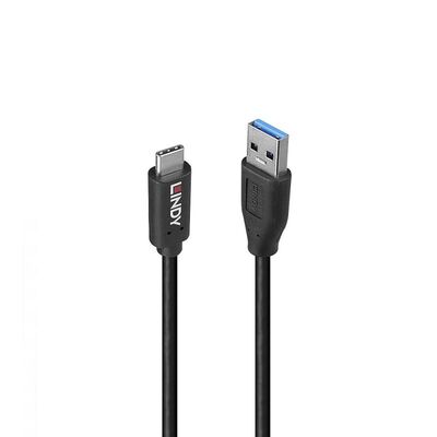 Cablu lindy 1m usb 3.2 type-a to type-c (tata - tata), black line, supported bandwidth: 10gbps, negru