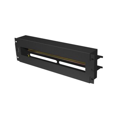 Panou distribuție tensiune 19" 3u cu șină din ts-35, negru