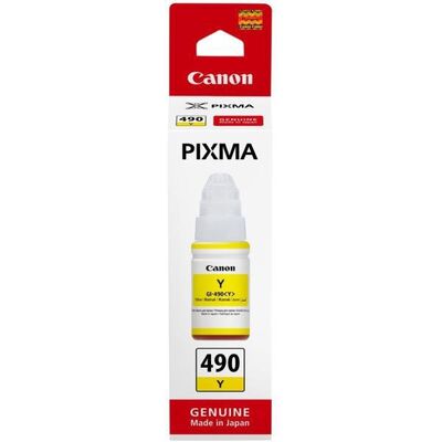 Cartus cerneala canon gi-490 y, yellow, capacitate 70ml, pentru echipamente ciss g1400 / g2400 / g3400 / g4400 / g1411 / g2411 / g3411 / g4411.