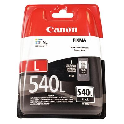 Cartus cerneala canon pg-540 l, black, capacitate 11ml , pentru canon pixma mg2150, pixma mg2250, pixma mg3150, pixma mg3250, pixma mg3550, pixma mg4150, pixma mg4250, pixma mx375, pixma mx395, pixma mx435, pixma mx455, pixma mx475, pixma mx515, pixma mx5