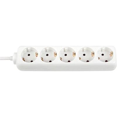 Prelungitor bachmann selly 5xcee7/3 pc, fara intrerupator, lungime cablu 3m, h05vv-f 3g1, alb