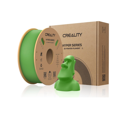 Creality hyper pla 3d printer filament, green, temperatura printare: 200-220 grade celsius, diametru filament: 1.75mm, tensile strength: 52.99mpa, bending strenght:92.38mpa dimensiuni rola filament: diametru 200mm, inaltime 70mm, gaura centrala 56mm, vite