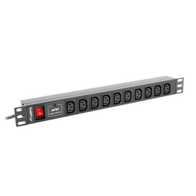 Unitate distributie alimentare pdu 19", 1u, 10a, 10 prize iec c13, negru, c14