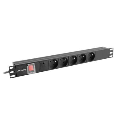 Unitate distributie alimentare pdu 19", 1u, 16a, 5 prize , negru