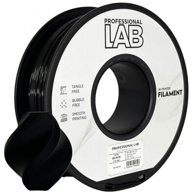 Filament 3d proffesional lab, diamentru 1.75mm, greutate: 1kg, culoare: negru, material: petg, temperatura: 220-240c.