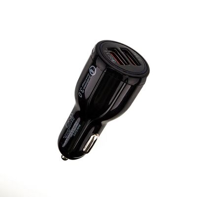 Incarcatorauto spacer 33w total max, 2 x usb (1 x usb qc 3.0 18w & 1 x usb 15w), pt. bricheta auto, negru