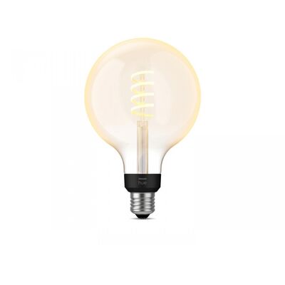 Bec led inteligent vintage (decorativ) philips hue filament glob g125, bluetooth, e27, 7w (40w), 550 lm, lumina alba (2200-4500k)