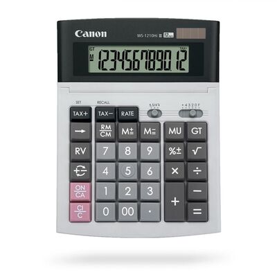 Calculator birou canon ws-1210thb, 12 digiti, display lcd, alimentare solara si baterie, tastatura "it touch".
