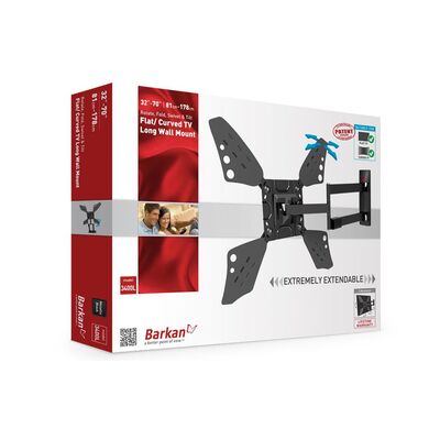 suport tv de perete, barkan 3400lw.w, fix, 40"- 70", vesa 600 x 400 mm, suporta pana la 25kg, alb