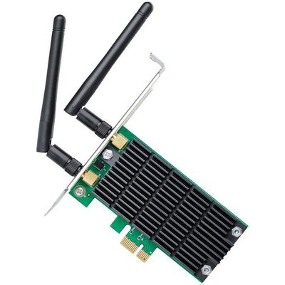 Adaptor wireless tp-link, ac1200 dual-band, 867/300mbps,pci-e, 2 antene detasabile, standarde wireless: ieee 802.11ac/n/a 5 ghz, ieee 802.11n/g/b 2.4 ghz, low-profile bracket.