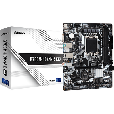 Placa de baza asrock b760m-hdv/m.2 ddr4, 2x ddr4