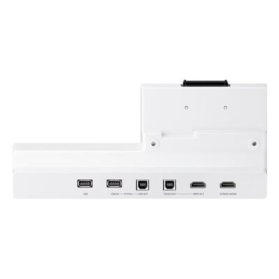 Tray conectivitate pentru tabla interactiva samsung flip 55"/65"; hdmi out, conectivitate nfc pentru proiectarea telefonului pe display; aduce mufele din spate in fata pentru convenienta.