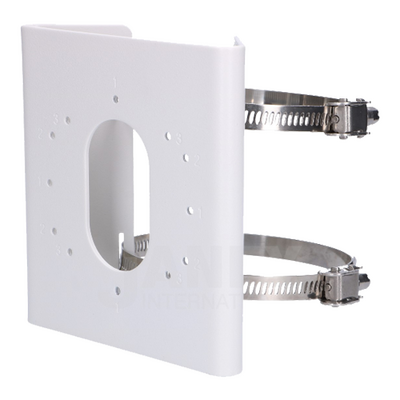 Suport de montaj pe stalp hikvision ds-1275zj-s-sus, dimensiuni: 144 mm × 131.6 mm × 44.3 mm, greutate: 760 g